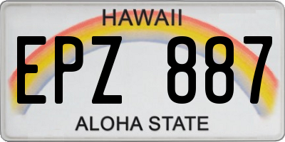 HI license plate EPZ887