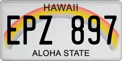 HI license plate EPZ897