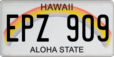HI license plate EPZ909