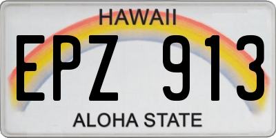HI license plate EPZ913
