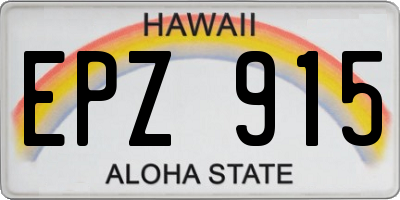 HI license plate EPZ915