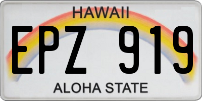 HI license plate EPZ919