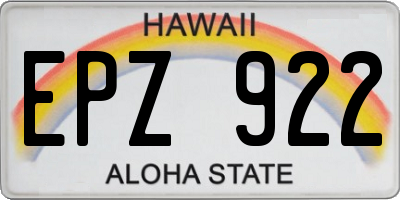 HI license plate EPZ922