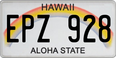 HI license plate EPZ928