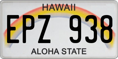 HI license plate EPZ938