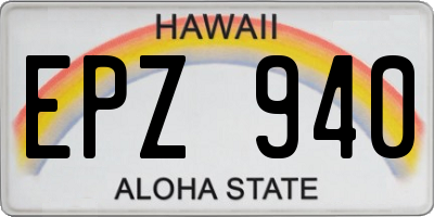 HI license plate EPZ940