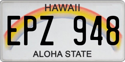 HI license plate EPZ948