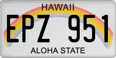 HI license plate EPZ951