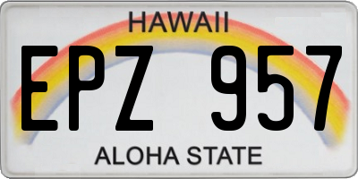 HI license plate EPZ957