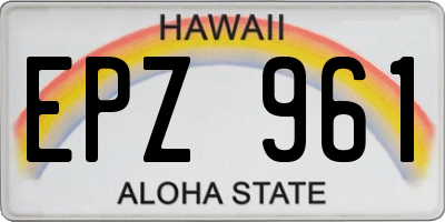 HI license plate EPZ961