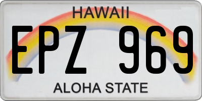 HI license plate EPZ969