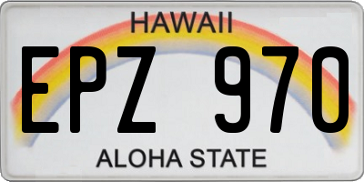 HI license plate EPZ970
