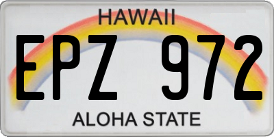 HI license plate EPZ972