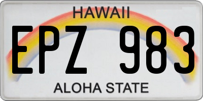HI license plate EPZ983