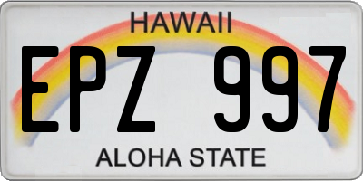 HI license plate EPZ997