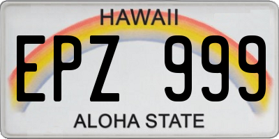 HI license plate EPZ999