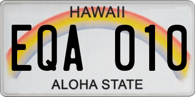 HI license plate EQA010