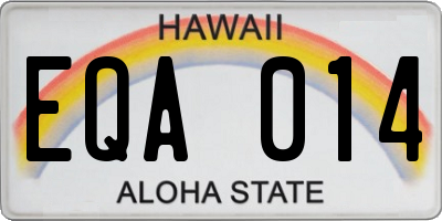 HI license plate EQA014