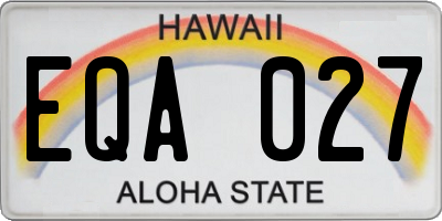 HI license plate EQA027
