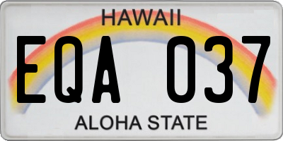 HI license plate EQA037