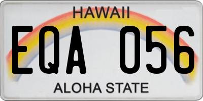 HI license plate EQA056