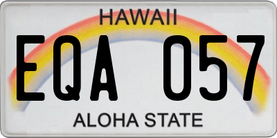 HI license plate EQA057