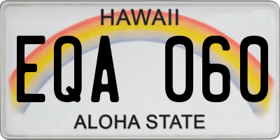 HI license plate EQA060
