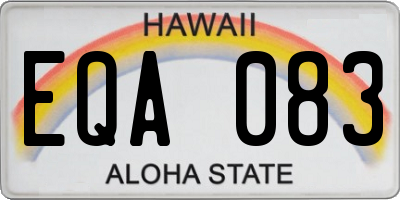 HI license plate EQA083