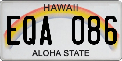 HI license plate EQA086