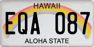 HI license plate EQA087
