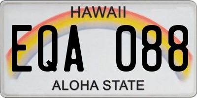 HI license plate EQA088