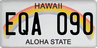 HI license plate EQA090