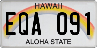 HI license plate EQA091