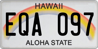 HI license plate EQA097