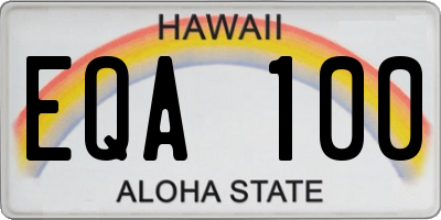 HI license plate EQA100
