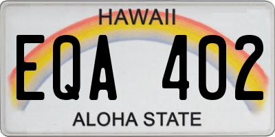 HI license plate EQA402