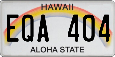 HI license plate EQA404