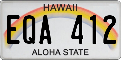 HI license plate EQA412