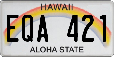 HI license plate EQA421