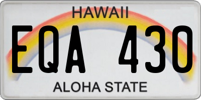 HI license plate EQA430