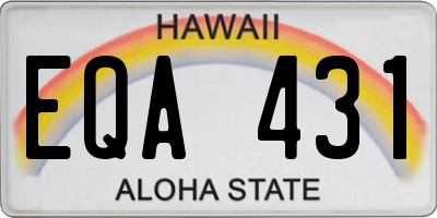 HI license plate EQA431