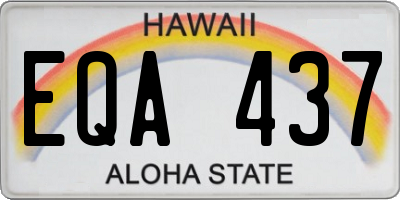 HI license plate EQA437