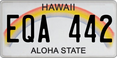 HI license plate EQA442