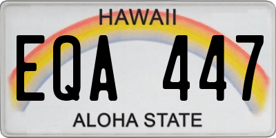 HI license plate EQA447