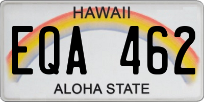 HI license plate EQA462
