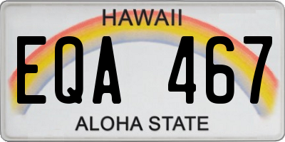 HI license plate EQA467