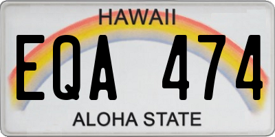 HI license plate EQA474