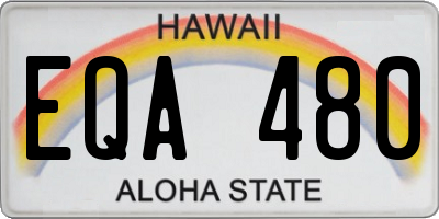 HI license plate EQA480