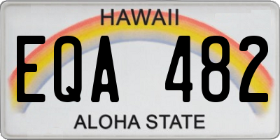 HI license plate EQA482