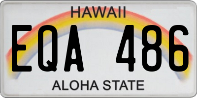 HI license plate EQA486